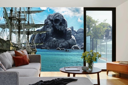 Vlies Fototapete - Piraten-Segelschiff 375 x 250 cm